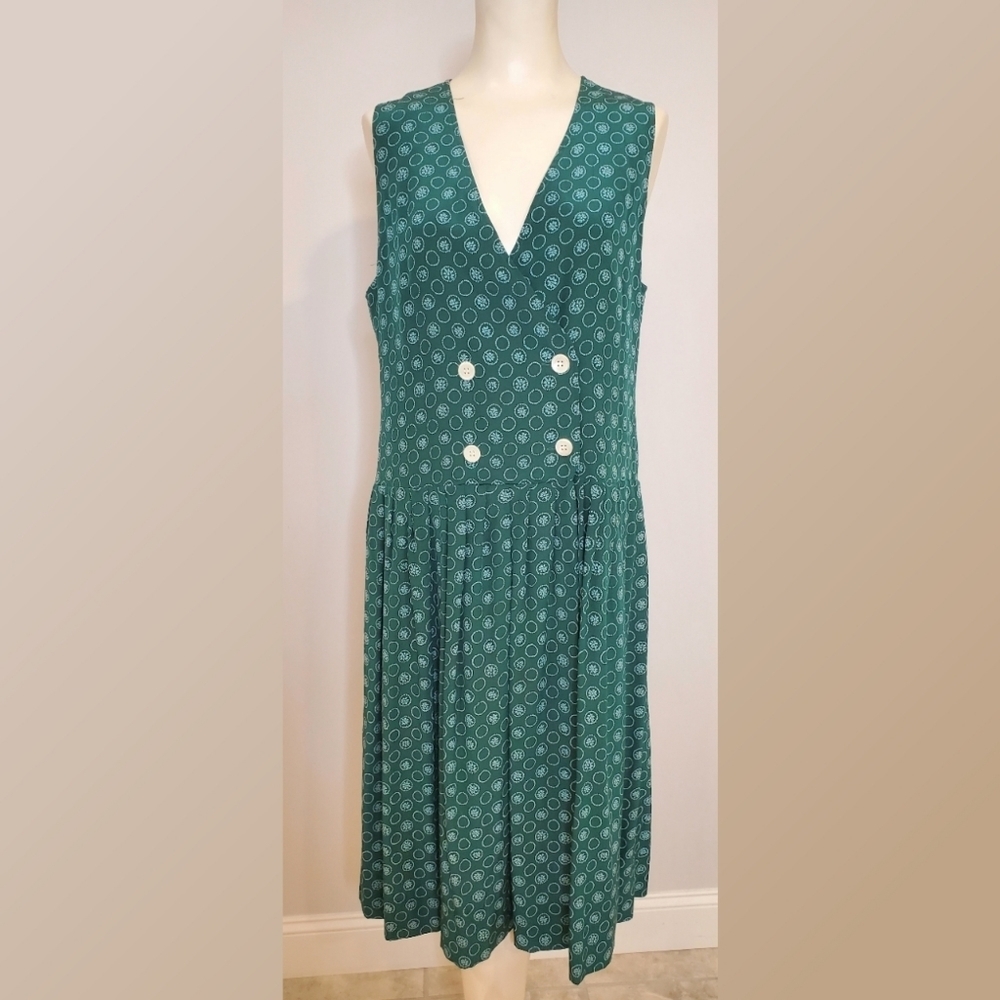 Allen Lolly Green Sleeveless Dress
